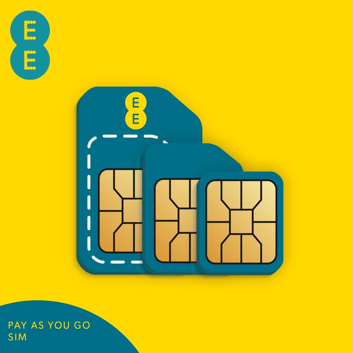 UK EE Official Pay As You Go SIM Card - Triple-Cut (No Credit) for All Smartphones UK EE Official Pay As You Go SIM Card - Triple-Cut (No Credit) for All Smartphones
